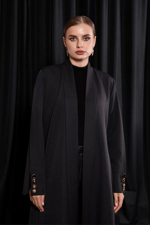 Buttoned Cuffs Abaya